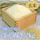 七色舟-山形県産はえぬき(玄米)　2kg